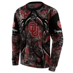 custom oklahoma sooners hunting theme crimson black hoodie best selling