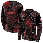 custom oklahoma sooners hunting theme crimson black hoodie best selling