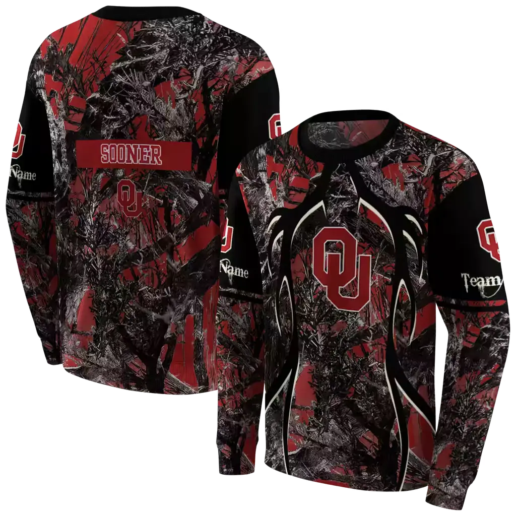 custom oklahoma sooners hunting theme crimson black hoodie premium grade custom oklahoma sooners hunting theme crimson black hoodie premium grade