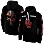 custom oklahoma sooners punisher skull black hoodie best selling