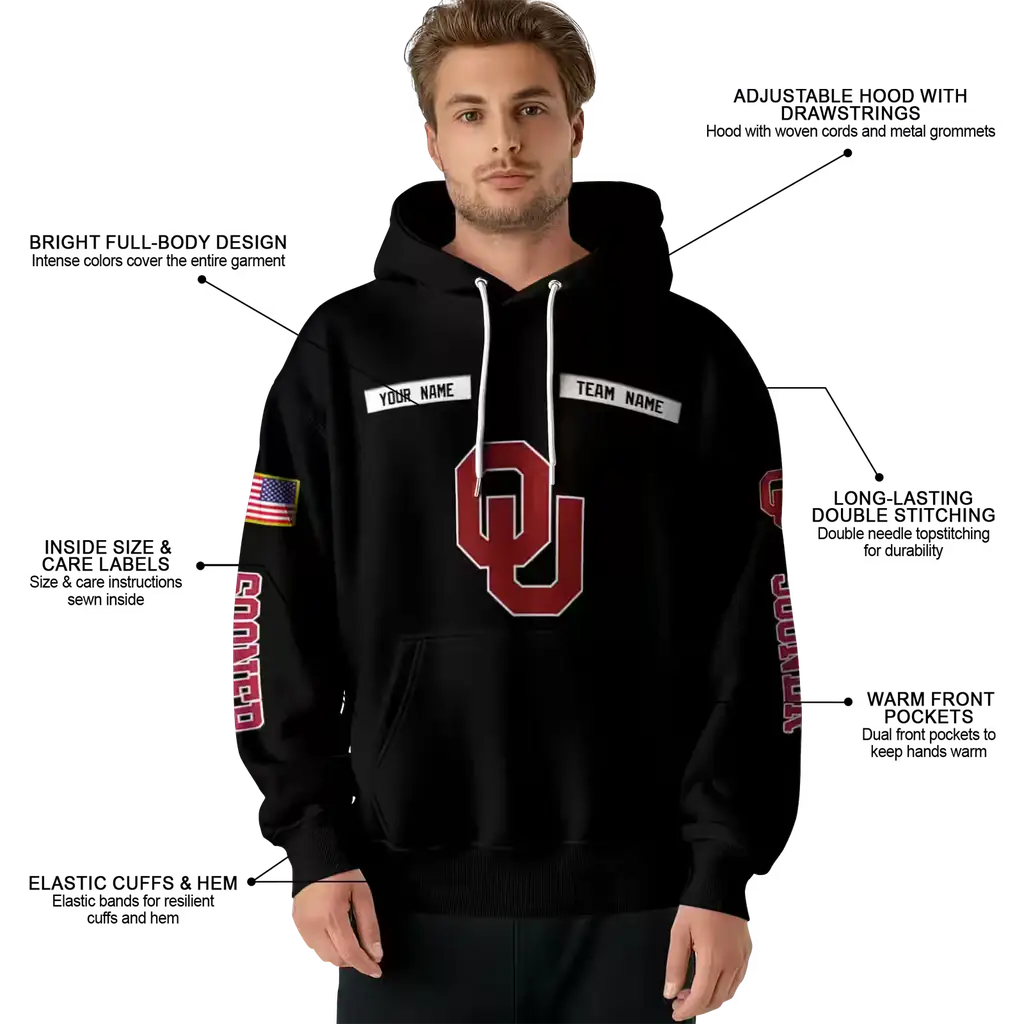 custom oklahoma sooners punisher skull black hoodie latest model custom oklahoma sooners punisher skull black hoodie latest model