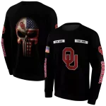 custom oklahoma sooners punisher skull black hoodie best selling
