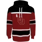 custom oklahoma sooners striped pattern crimson hoodie best selling