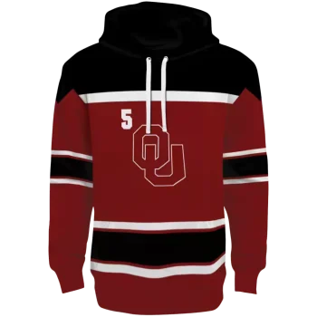 custom oklahoma sooners striped pattern crimson hoodie best selling