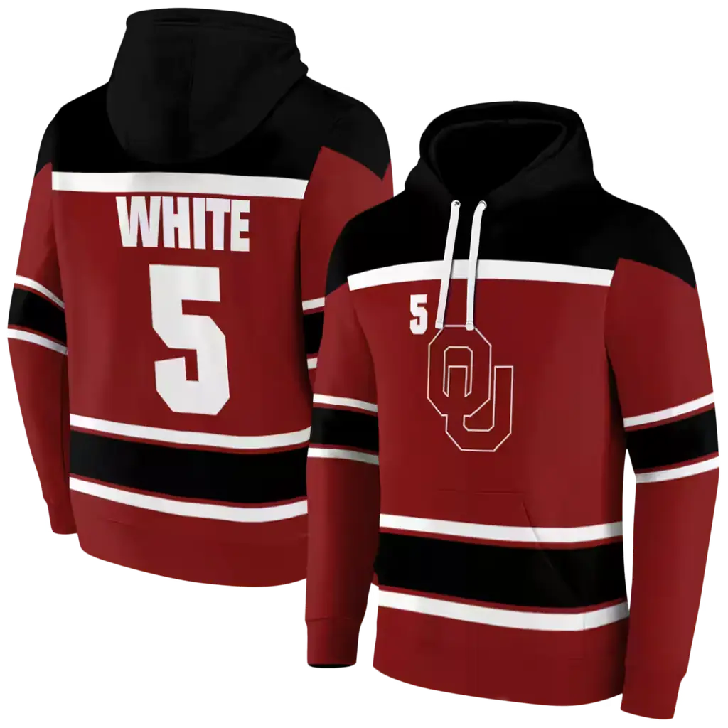 custom oklahoma sooners striped pattern crimson hoodie fashion forward custom oklahoma sooners striped pattern crimson hoodie fashion forward