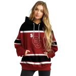 custom oklahoma sooners striped pattern crimson hoodie best selling