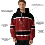custom oklahoma sooners striped pattern crimson hoodie best selling