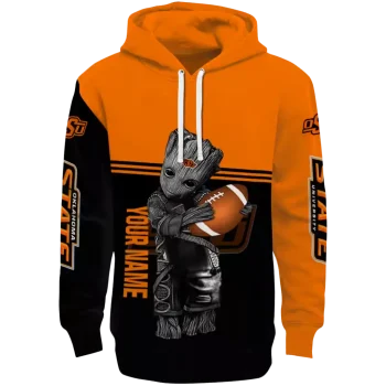 custom oklahoma state cowboys baby groot orange black hoodie best selling