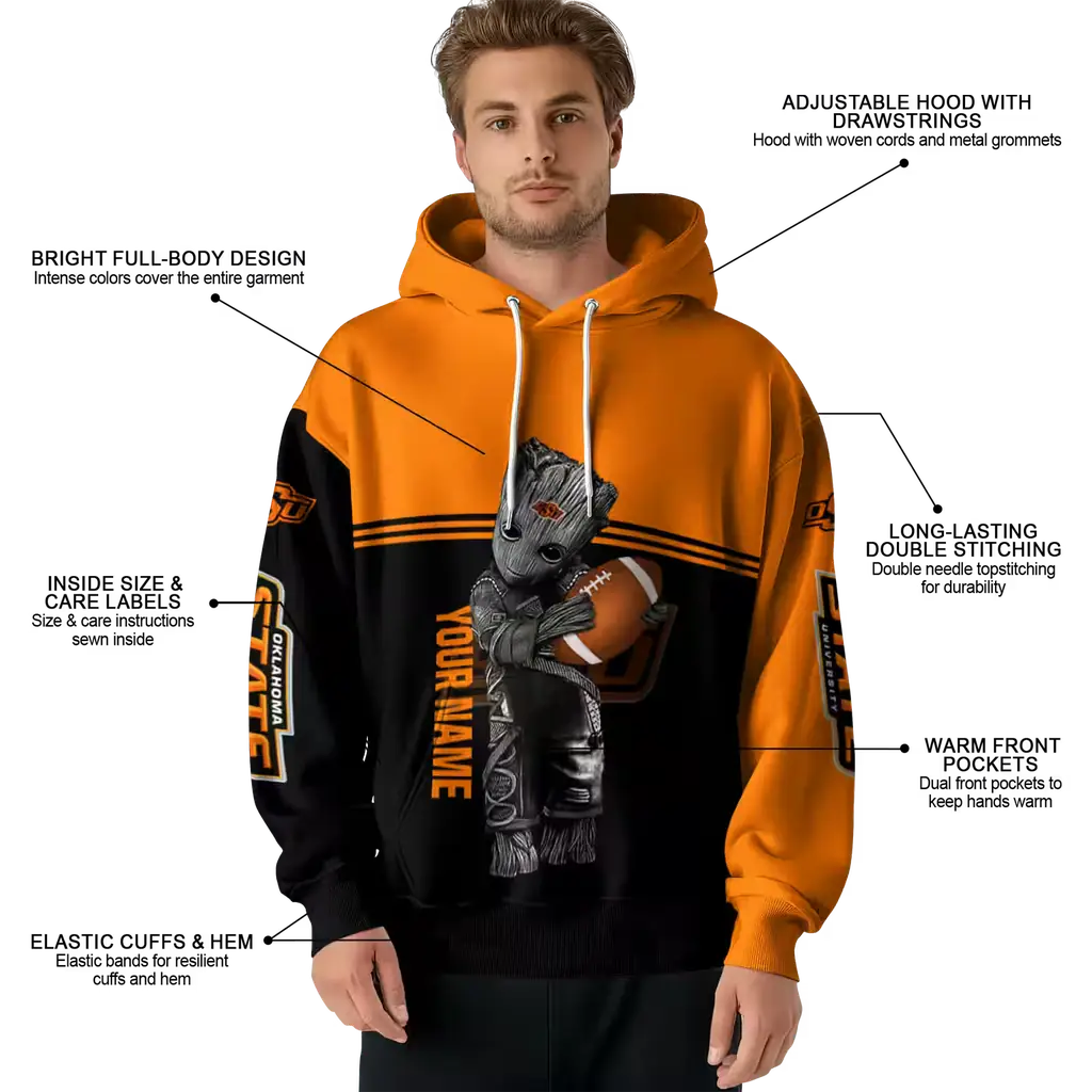 custom oklahoma state cowboys baby groot orange black hoodie latest model custom oklahoma state cowboys baby groot orange black hoodie latest model