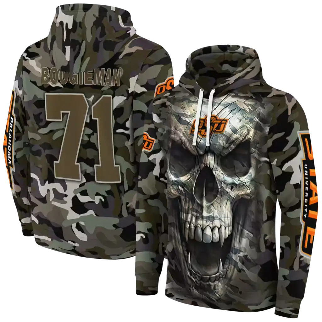 custom oklahoma state cowboys camo skull hoodie fashion forward custom oklahoma state cowboys camo skull hoodie fashion forward