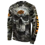 custom oklahoma state cowboys camo skull hoodie best selling