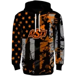 custom oklahoma state cowboys distressed flag orange black hoodie best selling
