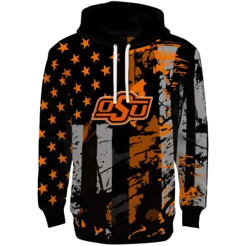 custom oklahoma state cowboys distressed flag orange black hoodie best selling