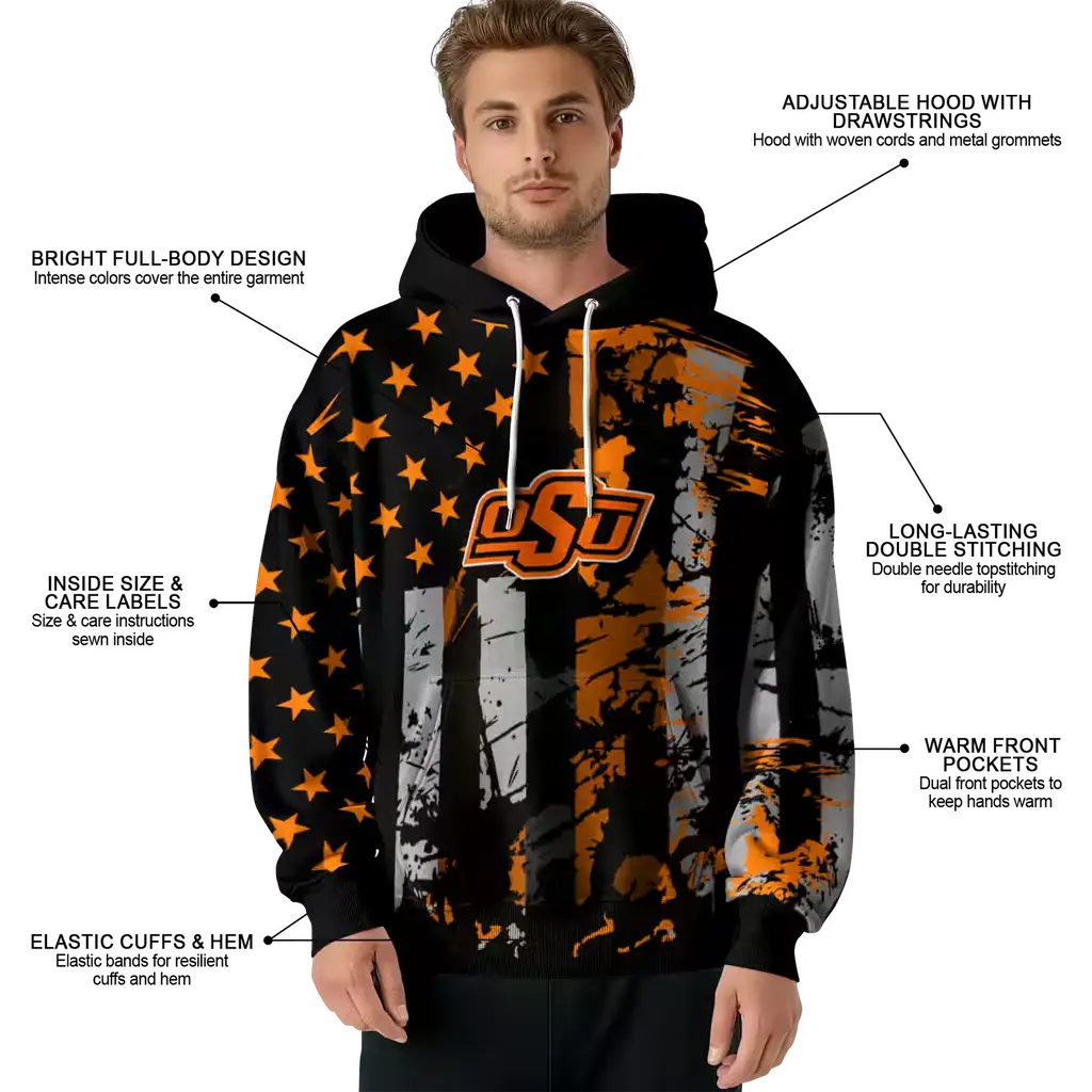 custom oklahoma state cowboys distressed flag orange black hoodie latest model custom oklahoma state cowboys distressed flag orange black hoodie latest model