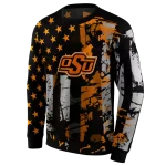 custom oklahoma state cowboys distressed flag orange black hoodie best selling