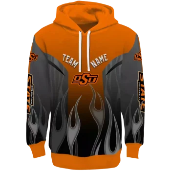 custom oklahoma state cowboys flame design orange hoodie best selling