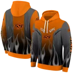 custom oklahoma state cowboys flame design orange hoodie best selling