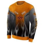 custom oklahoma state cowboys flame design orange hoodie best selling