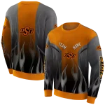 custom oklahoma state cowboys flame design orange hoodie best selling