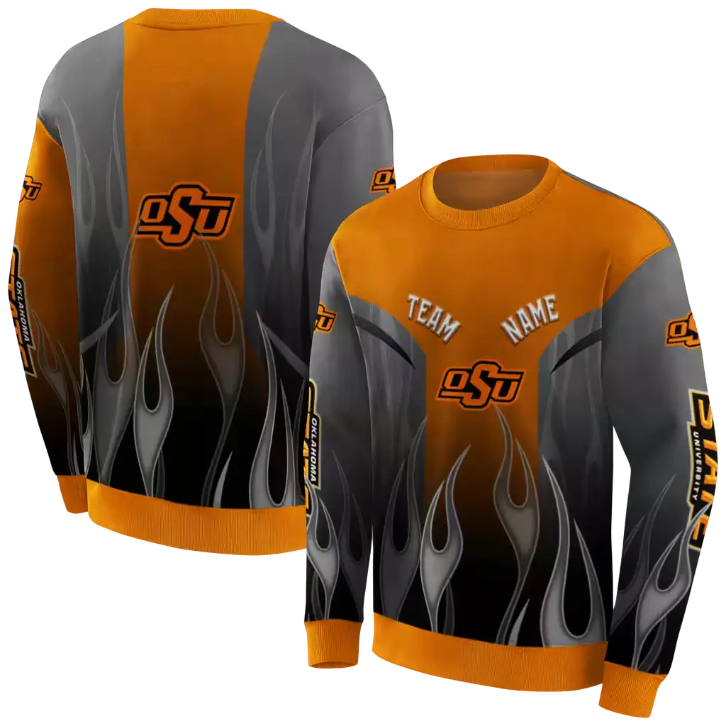 custom oklahoma state cowboys flame design orange hoodie premium grade custom oklahoma state cowboys flame design orange hoodie premium grade