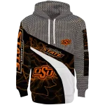 custom oklahoma state cowboys hexagonal mesh orange black gray hoodie best selling