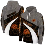 custom oklahoma state cowboys hexagonal mesh orange black gray hoodie best selling