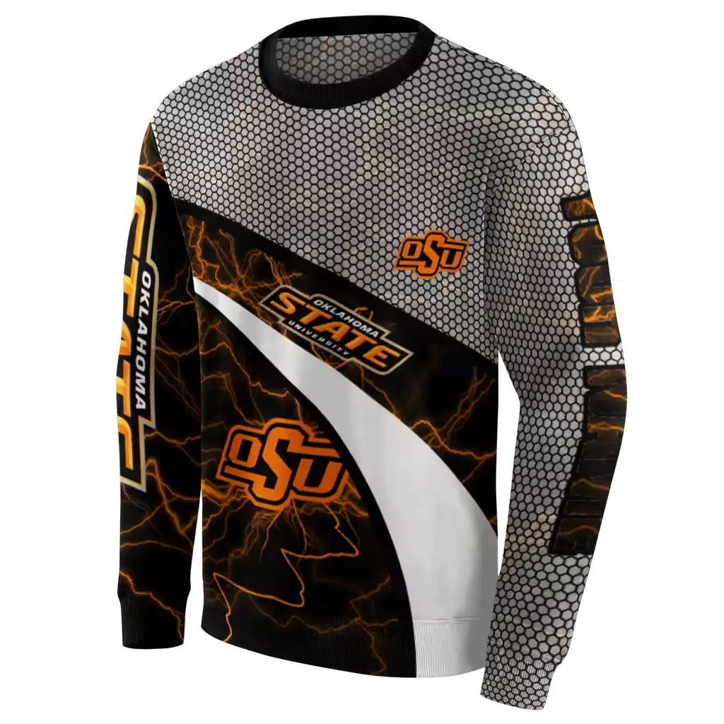 custom oklahoma state cowboys hexagonal mesh orange black gray hoodie new arrival custom oklahoma state cowboys hexagonal mesh orange black gray hoodie new arrival