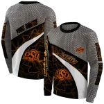 custom oklahoma state cowboys hexagonal mesh orange black gray hoodie best selling