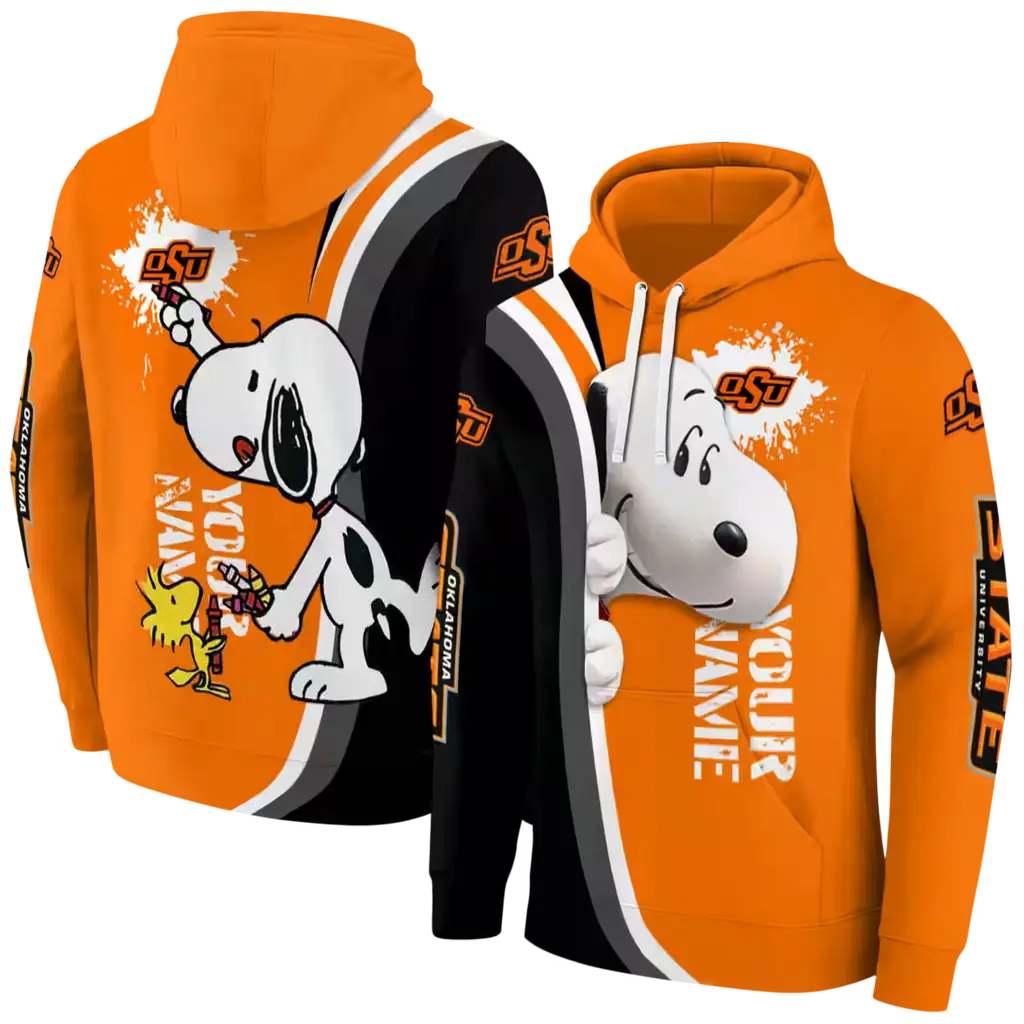 custom oklahoma state cowboys peeking snoopy orange hoodie fashion forward custom oklahoma state cowboys peeking snoopy orange hoodie fashion forward
