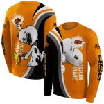 custom oklahoma state cowboys peeking snoopy orange hoodie best selling