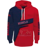 custom ole miss rebels abstract shape red hoodie best selling