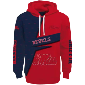 custom ole miss rebels abstract shape red hoodie best selling