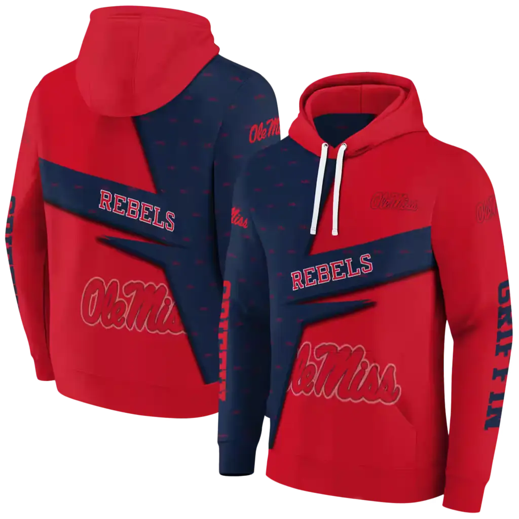 custom ole miss rebels abstract shape red hoodie fashion forward custom ole miss rebels abstract shape red hoodie fashion forward