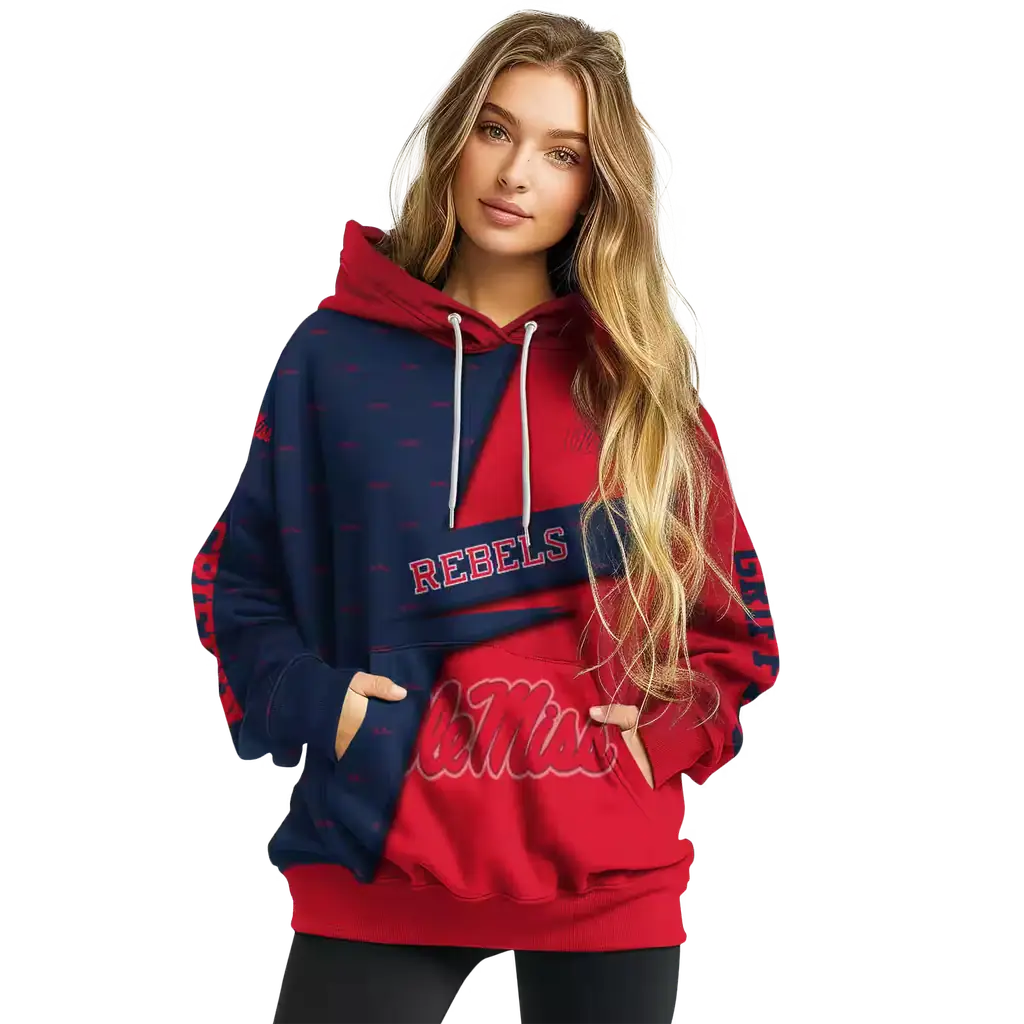 custom ole miss rebels abstract shape red hoodie high quality custom ole miss rebels abstract shape red hoodie high quality