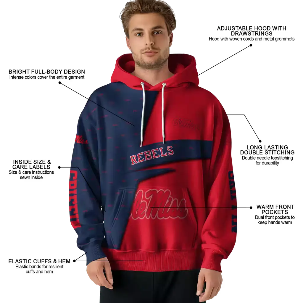 custom ole miss rebels abstract shape red hoodie latest model custom ole miss rebels abstract shape red hoodie latest model