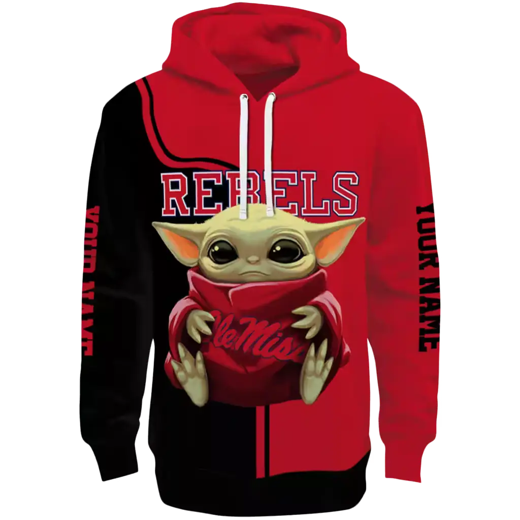 custom ole miss rebels baby yoda red black hoodie best selling custom ole miss rebels baby yoda red black hoodie best selling