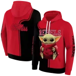 custom ole miss rebels baby yoda red black hoodie best selling