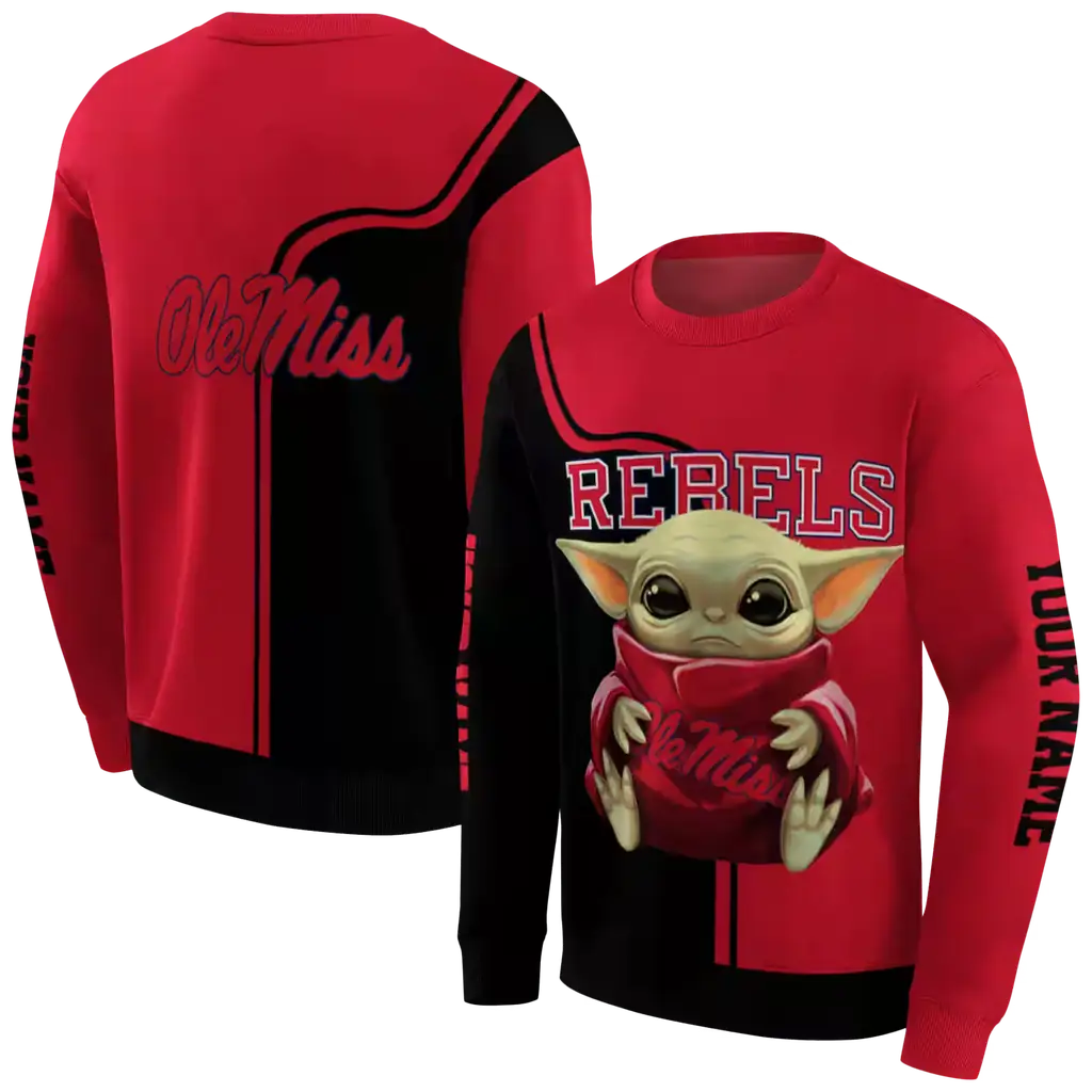 custom ole miss rebels baby yoda red black hoodie premium grade custom ole miss rebels baby yoda red black hoodie premium grade