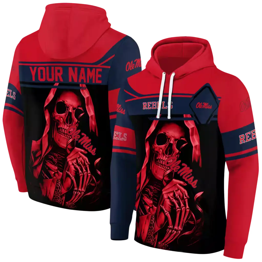 custom ole miss rebels grim reaper red black hoodie fashion forward custom ole miss rebels grim reaper red black hoodie fashion forward
