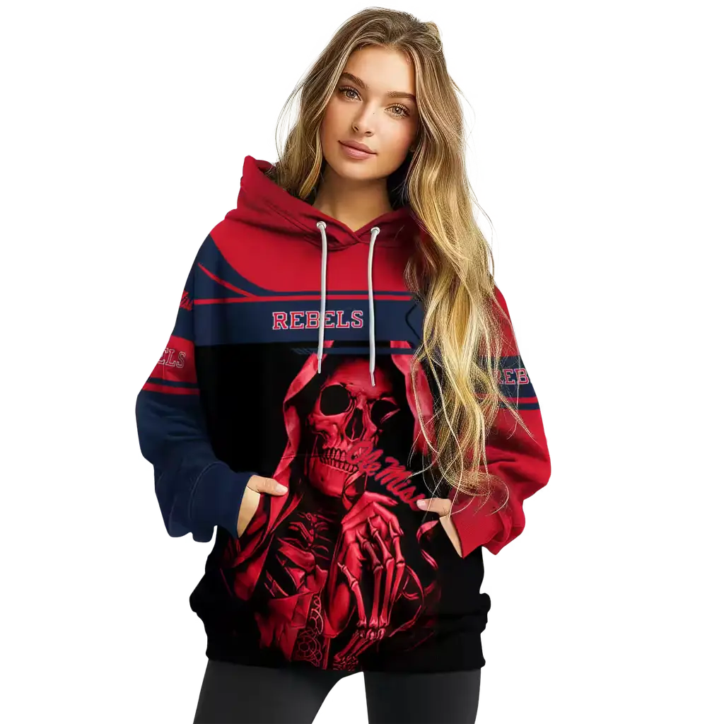 custom ole miss rebels grim reaper red black hoodie high quality custom ole miss rebels grim reaper red black hoodie high quality