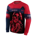 custom ole miss rebels grim reaper red black hoodie best selling