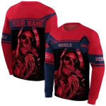 custom ole miss rebels grim reaper red black hoodie best selling