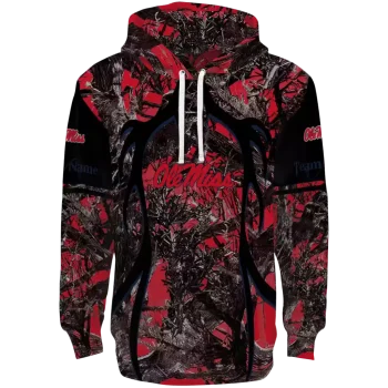 custom ole miss rebels hunting theme red black hoodie best selling
