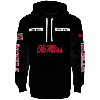 custom ole miss rebels punisher skull black hoodie best selling