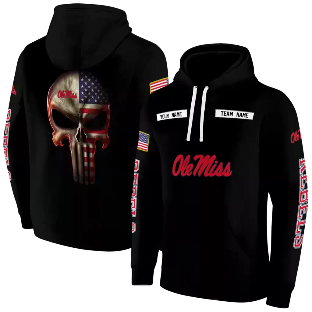 custom ole miss rebels punisher skull black hoodie fashion forward custom ole miss rebels punisher skull black hoodie fashion forward