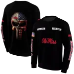 custom ole miss rebels punisher skull black hoodie best selling