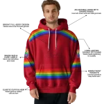 custom ole miss rebels rainbow stripes red hoodie best selling