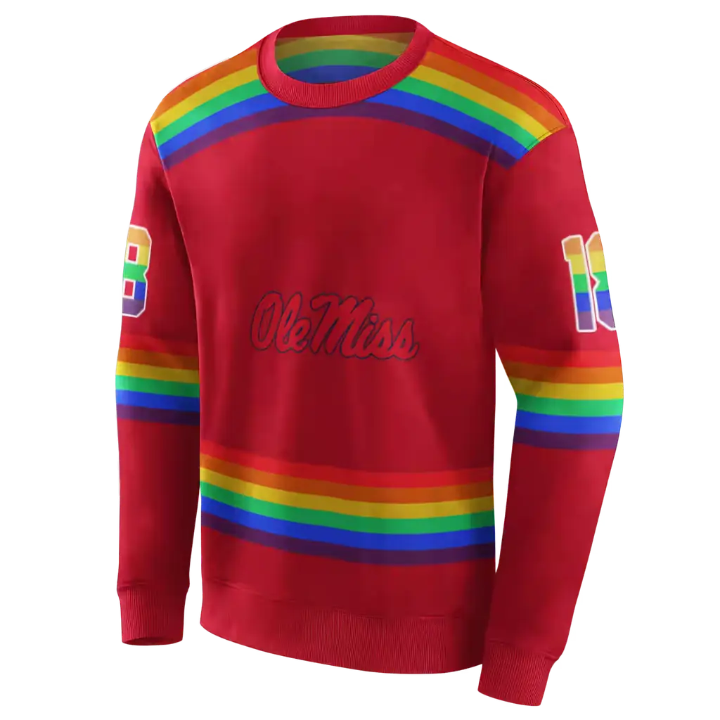 custom ole miss rebels rainbow stripes red hoodie new arrival custom ole miss rebels rainbow stripes red hoodie new arrival