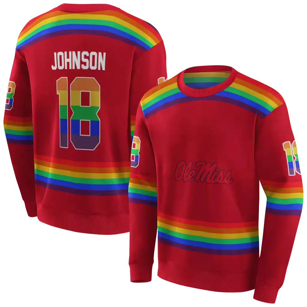 custom ole miss rebels rainbow stripes red hoodie premium grade custom ole miss rebels rainbow stripes red hoodie premium grade