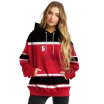 custom ole miss rebels striped pattern red hoodie best selling